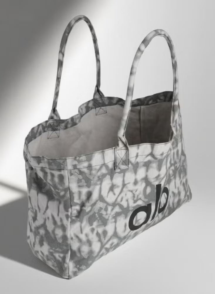 ألو حقيبة ألو يوجا قماشية بحزام كتف واحد للرجال والنساء – حقيبة تسوق كبيرة السعة ورياضة/لياقة – رمادي - Image 2